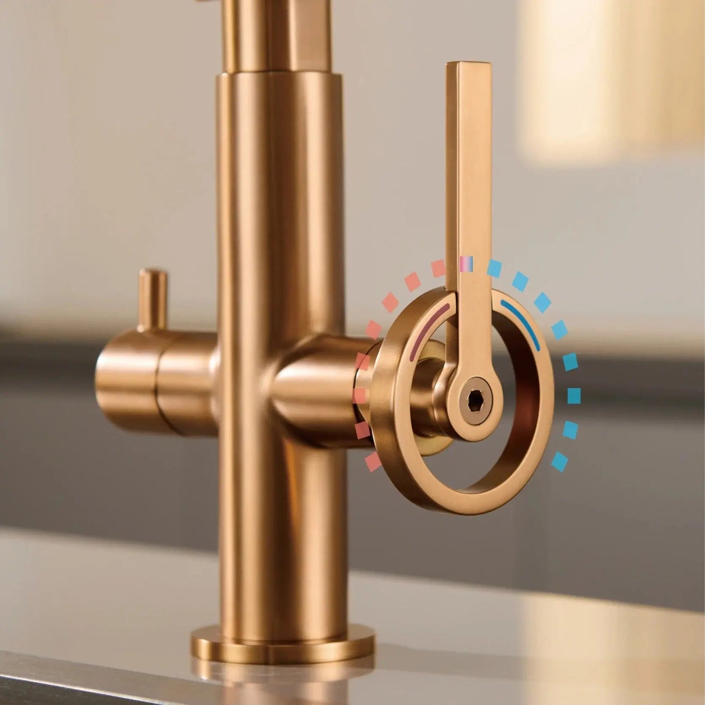 Brushed Gold Pull Down Kitchen Filter Faucet – Solid Brass Mixer Tap - kitchenBathroomLux