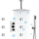 Brushed Gold Rainfall Shower Head With Handheld and Body Jets Thermostatic - 3 - Function Exposed Shower SystemBathroomLux