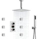 Brushed Gold Rainfall Shower Head With Handheld and Body Jets Thermostatic - 3 - Function Exposed Shower SystemBathroomLux