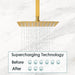 Brushed Gold Rainfall Shower Head With Handheld and Body Jets Thermostatic - 3 - Function Exposed Shower SystemBathroomLux