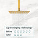 Brushed Gold Rainfall Shower Head With Handheld and Body Jets Thermostatic - 3 - Function Exposed Shower SystemBathroomLux