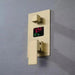 Brushed Gold Wall - Mounted Rainfall Shower Set with LED Digital Display - Brushed Gold Rainfall Shower SetBathroomLux