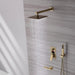 Brushed Gold Wall - Mounted Rainfall Shower Set with LED Digital Display - Brushed Gold Rainfall Shower SetBathroomLux