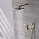 Brushed Gold Wall - Mounted Rainfall Shower Set with LED Digital Display - Brushed Gold Rainfall Shower SetBathroomLux
