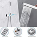Brushed Nickel Wall Mounted Shower Faucet Set with Rain Shower Head - Rain Shower HeadBathroomLux
