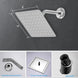 Brushed Nickel Wall Mounted Shower Faucet Set with Rain Shower Head - Rain Shower HeadBathroomLux