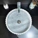 Carrara White Marble Fluted Round Wash Basin – Custom Natural Stone Sink - Natural stone bathroom sinkBathroomLux