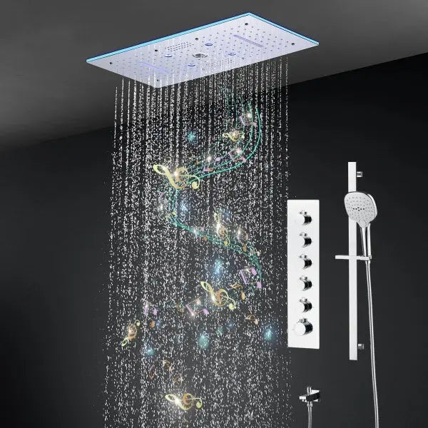 Ceiling LED Rainfall Waterfall Shower Head 600x300mm - Large Ceiling LED RainfallBathroomLux