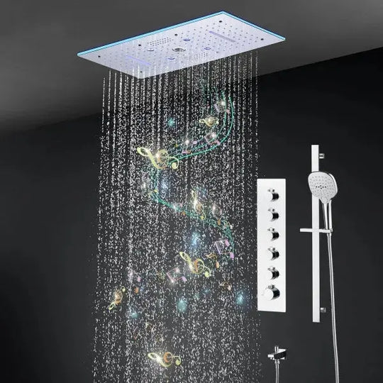 Ceiling LED Rainfall Waterfall Shower Head 600x300mm - Large Ceiling LED RainfallBathroomLux