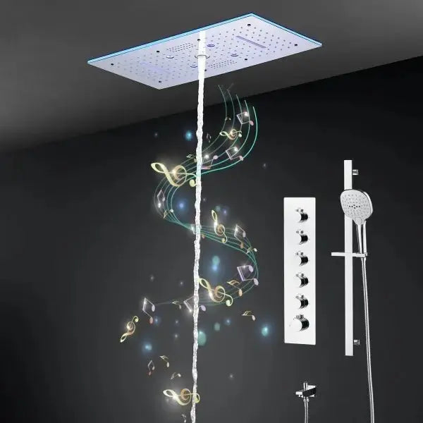 Ceiling LED Rainfall Waterfall Shower Head 600x300mm - Large Ceiling LED RainfallBathroomLux