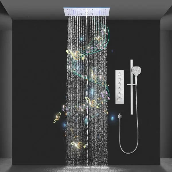 Ceiling LED Rainfall Waterfall Shower Head 600x300mm - Large Ceiling LED RainfallBathroomLux