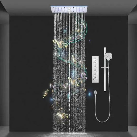 Ceiling LED Rainfall Waterfall Shower Head 600x300mm - Large Ceiling LED RainfallBathroomLux