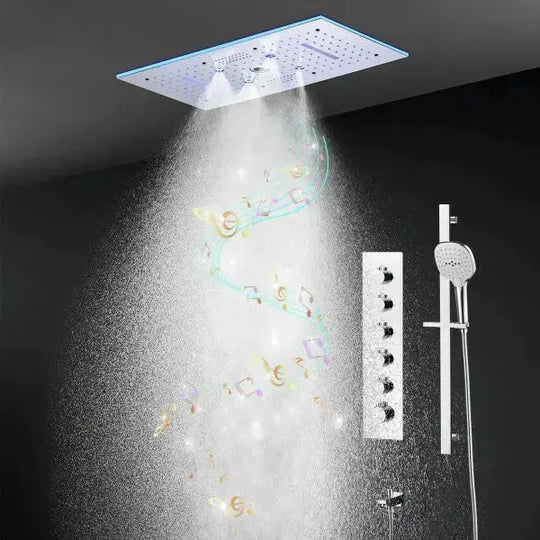 Ceiling LED Rainfall Waterfall Shower Head 600x300mm - Large Ceiling LED RainfallBathroomLux