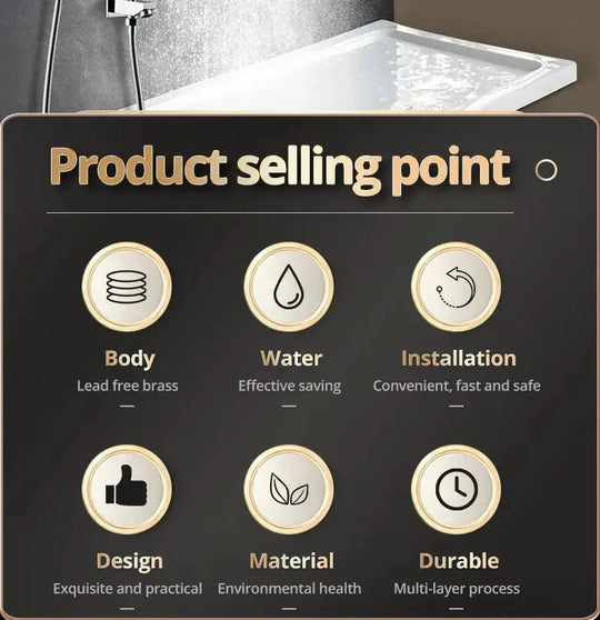 Ceiling Rain Shower with Handheld – Rainfall Shower Set with Remote Control LED Lighting - Ceiling Rain Shower with HandheldBathroomLux