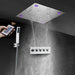 Ceiling Rain Shower with Handheld – Rainfall Shower Set with Remote Control LED Lighting - Ceiling Rain Shower with HandheldBathroomLux