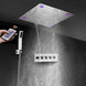 Ceiling Rain Shower with Handheld – Rainfall Shower Set with Remote Control LED Lighting - Ceiling Rain Shower with HandheldBathroomLux