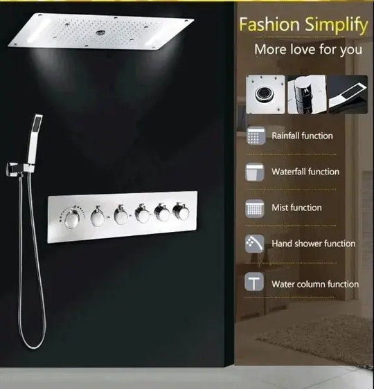 Ceiling Shower System Set Thermostatic Mixer - Bathroom Shower Mixer SetBathroomLux