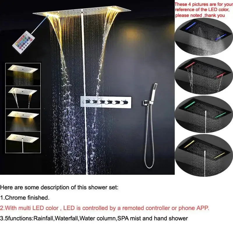 Ceiling Shower System Set Thermostatic Mixer - Bathroom Shower Mixer SetBathroomLux