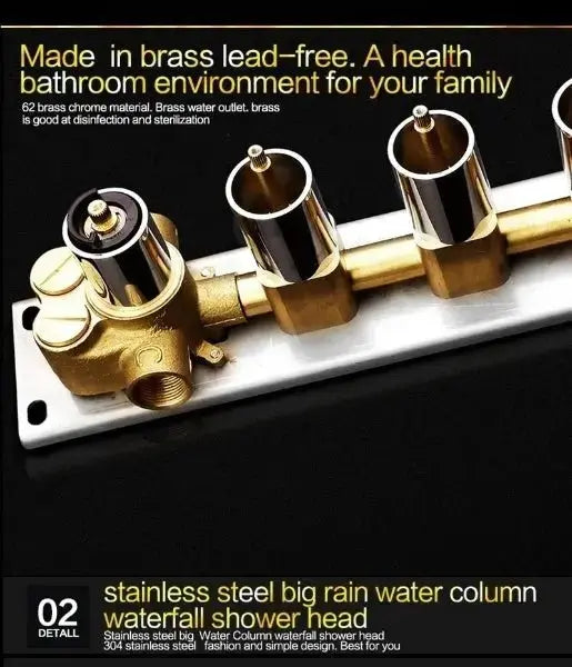 Ceiling Shower System Set Thermostatic Mixer - Bathroom Shower Mixer SetBathroomLux