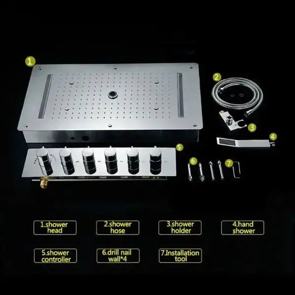 Ceiling Shower System Set Thermostatic Mixer - Bathroom Shower Mixer SetBathroomLux