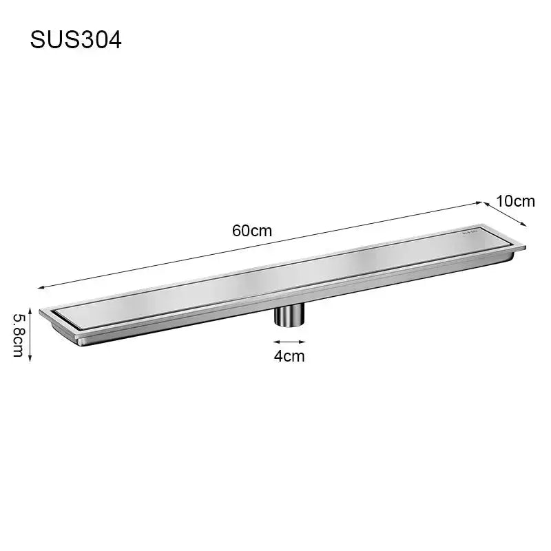 Chrome Rectangle Stainless Steel Linear Shower Drain – 20cm / 30cm / 40cm / 50cm / 60cm - Shower DrainsBathroomLux