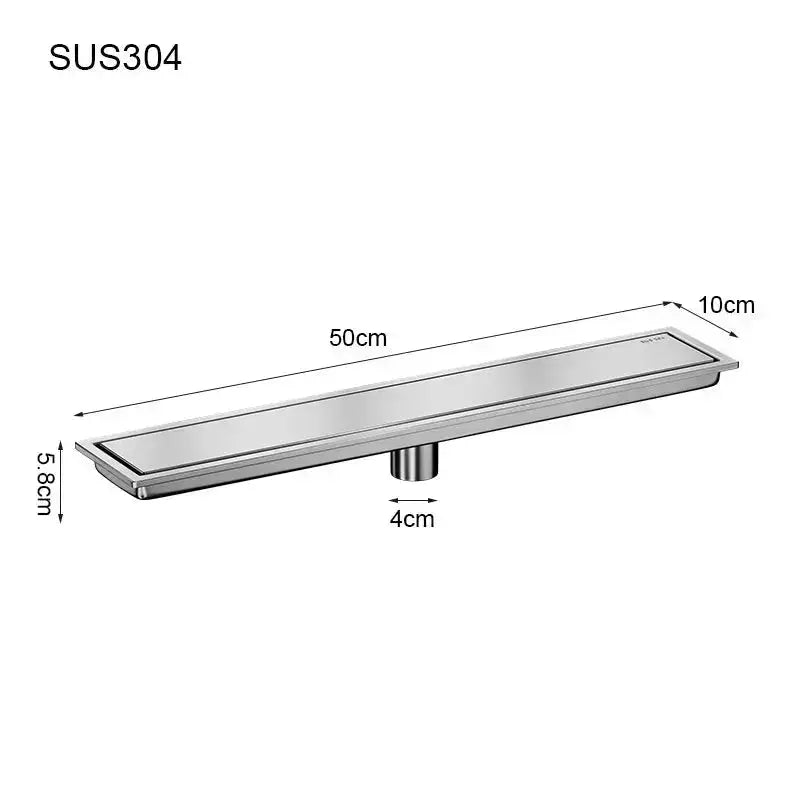 Chrome Rectangle Stainless Steel Linear Shower Drain – 20cm / 30cm / 40cm / 50cm / 60cm - Shower DrainsBathroomLux