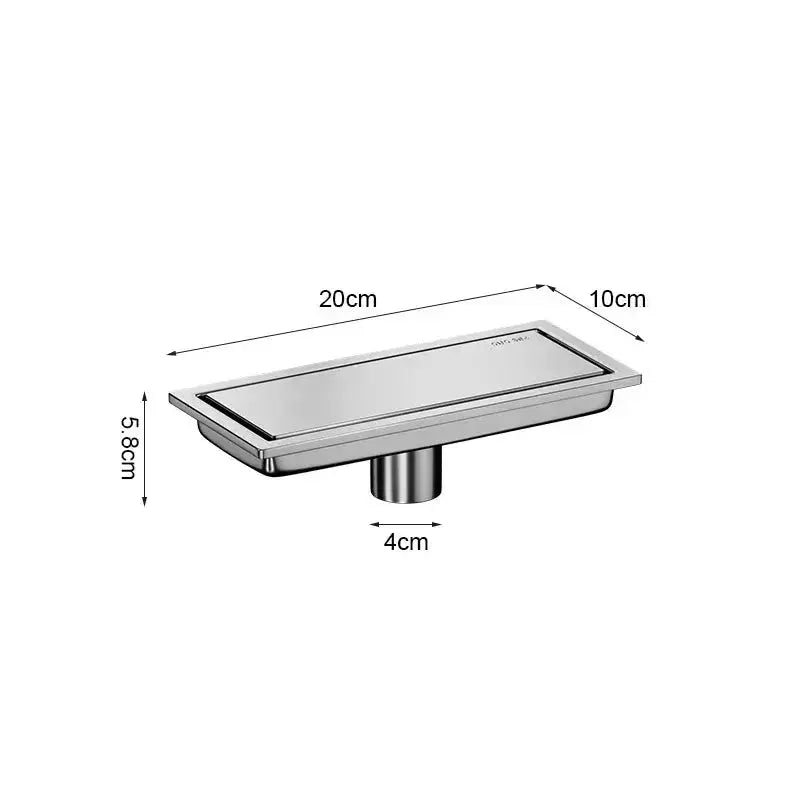 Chrome Rectangle Stainless Steel Linear Shower Drain – 20cm / 30cm / 40cm / 50cm / 60cm - Shower DrainsBathroomLux