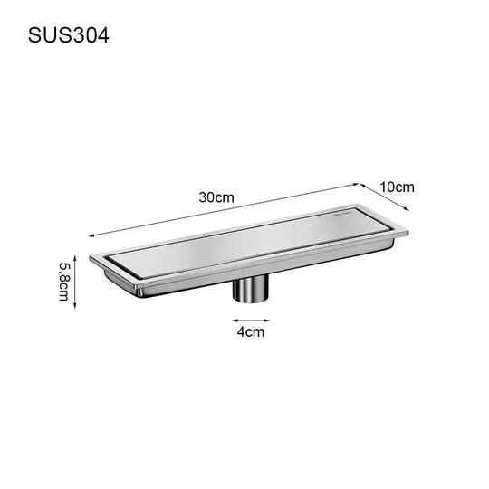 Chrome Rectangle Stainless Steel Linear Shower Drain – 20cm / 30cm / 40cm / 50cm / 60cm - Shower DrainsBathroomLux