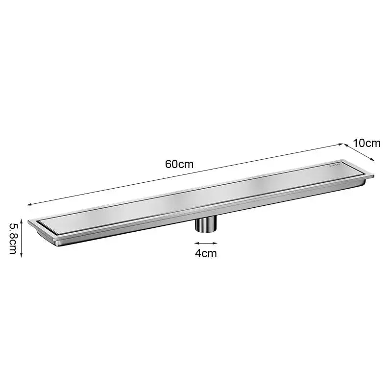 Chrome Rectangle Stainless Steel Linear Shower Drain – 20cm / 30cm / 40cm / 50cm / 60cm - Shower DrainsBathroomLux