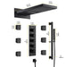 Chrome Thermostatic LED Shower System – with Body Jets - Black Thermostatic LED Shower SystemBathroomLux
