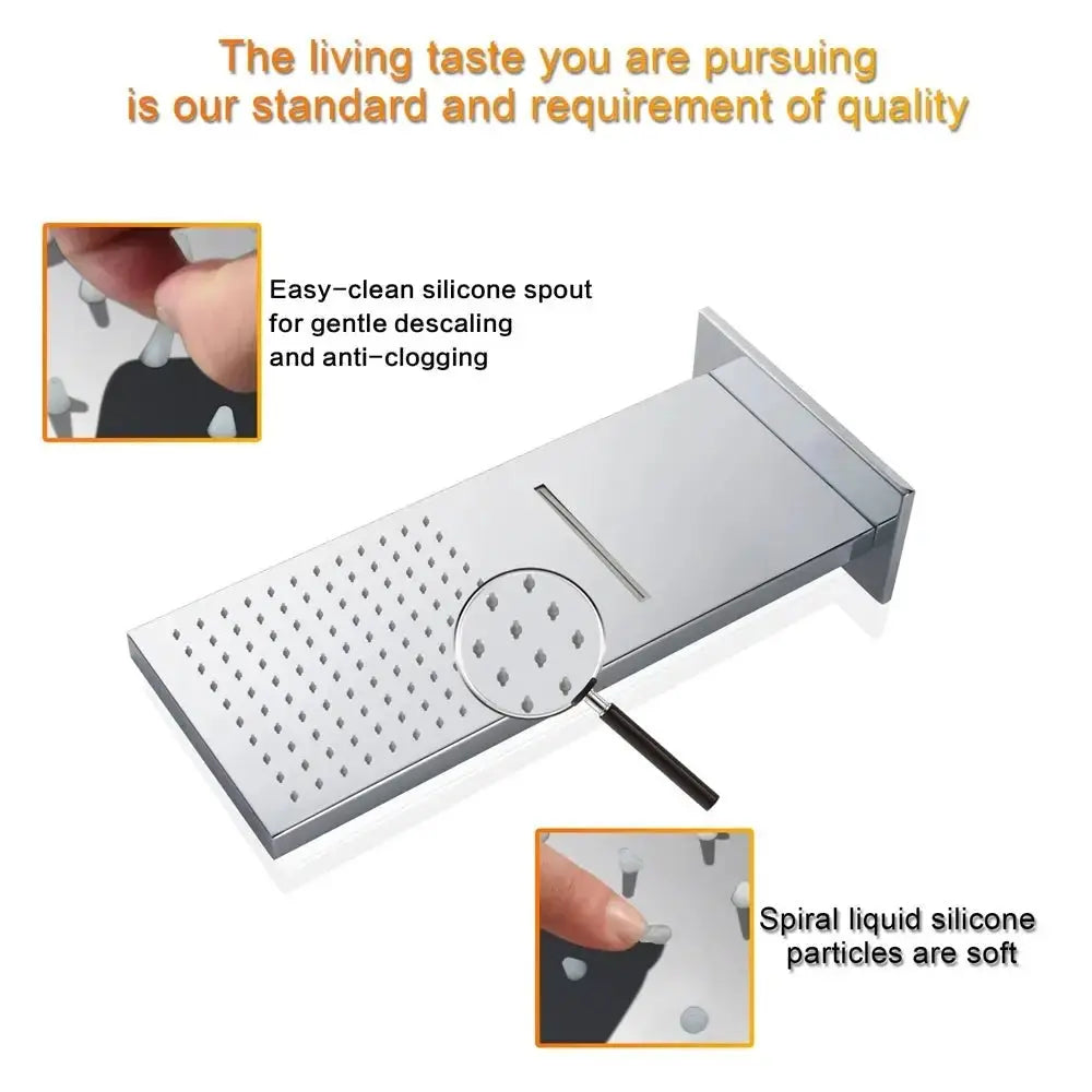 Chrome Thermostatic LED Shower System – with Body Jets - Black Thermostatic LED Shower SystemBathroomLux