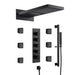 Chrome Thermostatic LED Shower System – with Body Jets - Black Thermostatic LED Shower SystemBathroomLux