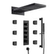 Chrome Thermostatic LED Shower System – with Body Jets - Black Thermostatic LED Shower SystemBathroomLux