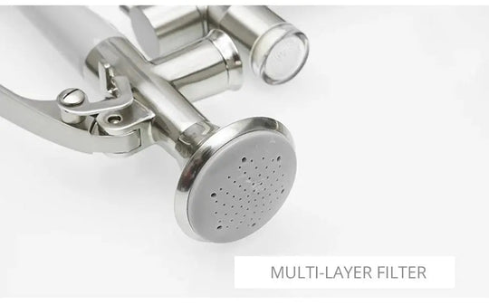 Commercial Pull Down Kitchen Faucet – 2 in 1 Brushed Nickel Brass Mixer Tap - 3 Ways Kitchen Pull OutBathroomLux