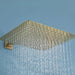 Concealed Brushed Gold Square Bathroom Shower System – 3 - Function Brass Faucet Set - Concealed Rain Shower SystemBathroomLux