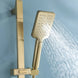 Concealed Brushed Gold Square Bathroom Shower System – 3 - Function Brass Faucet Set - Concealed Rain Shower SystemBathroomLux