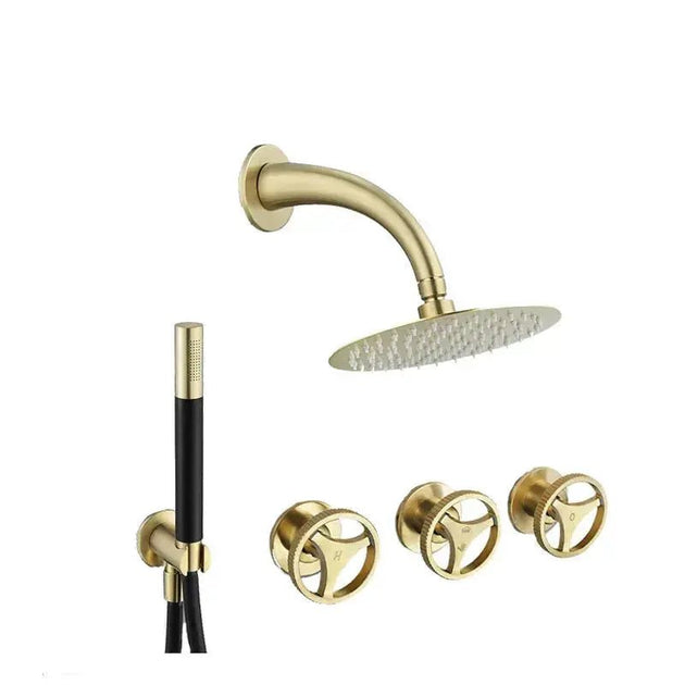 Concealed Rain Shower System With Shower Head And Hand Shower Chrome - Concealed Rain Shower SystemBathroomLux