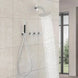 Concealed Rain Shower System With Shower Head And Hand Shower Chrome - Concealed Rain Shower SystemBathroomLux