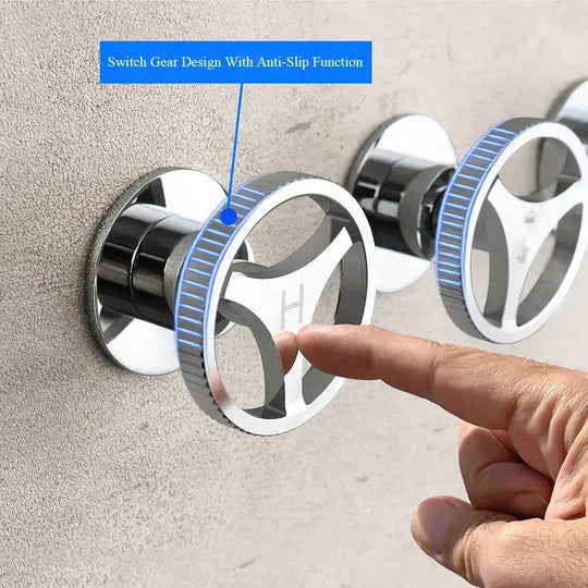 Concealed Rain Shower System With Shower Head And Hand Shower Chrome - Concealed Rain Shower SystemBathroomLux