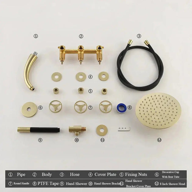 Concealed Rain Shower System With Shower Head And Hand Shower Chrome - Concealed Rain Shower SystemBathroomLux