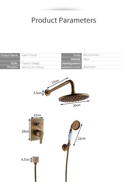 Concetto Shower Faucets Antique - FS - 13889 - FaucetBathroomLux