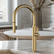 Contemporary Brushed Gold Kitchen Mixer Tap – Single Lever Pull - Out Sprayer - Purification Kitchen Faucets Black Pull Down 3 Ways MixerBathroomLux