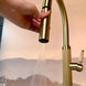 Contemporary Brushed Gold Kitchen Mixer Tap – Single Lever Pull - Out Sprayer - Purification Kitchen Faucets Black Pull Down 3 Ways MixerBathroomLux