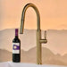 Contemporary Brushed Gold Kitchen Mixer Tap – Single Lever Pull - Out Sprayer - Purification Kitchen Faucets Black Pull Down 3 Ways MixerBathroomLux