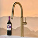 Contemporary Brushed Gold Kitchen Mixer Tap – Single Lever Pull - Out Sprayer - Purification Kitchen Faucets Black Pull Down 3 Ways MixerBathroomLux
