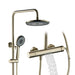 Contemporary Brushed Gold Wall - Mounted Rain Shower Set - Gold Wall - Mounted shower setBathroomLux