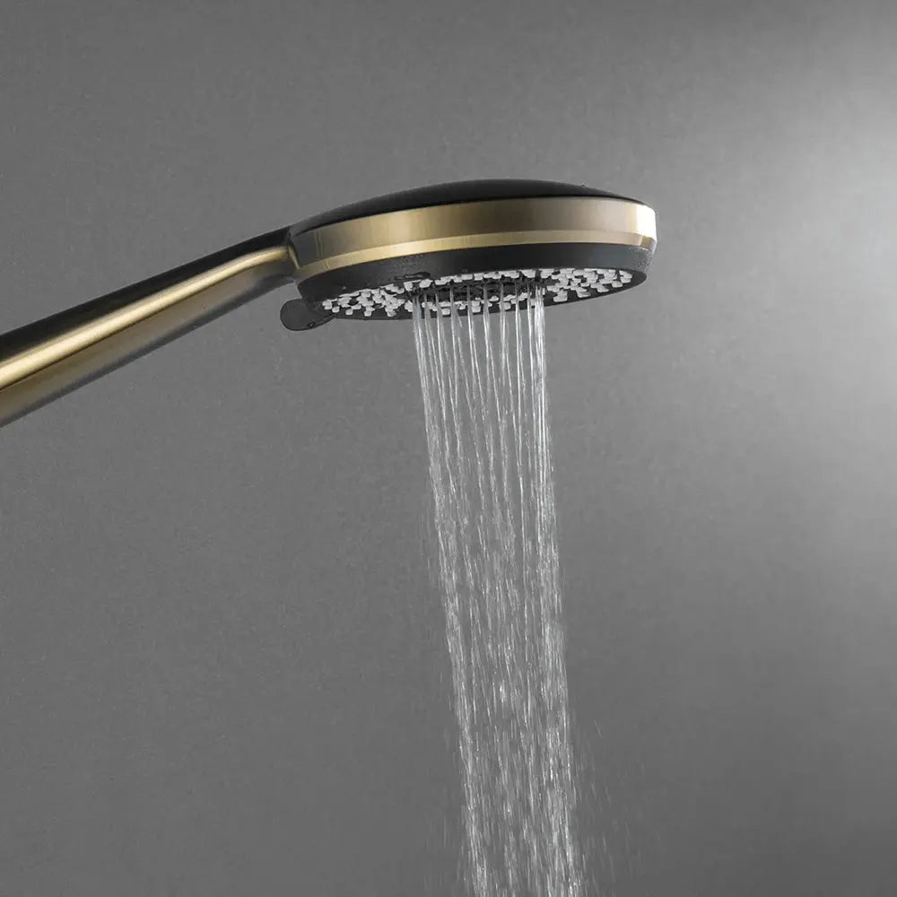 Contemporary Brushed Gold Wall - Mounted Rain Shower Set - Gold Wall - Mounted shower setBathroomLux