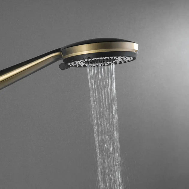 Contemporary Brushed Gold Wall - Mounted Rain Shower Set - Gold Wall - Mounted shower setBathroomLux