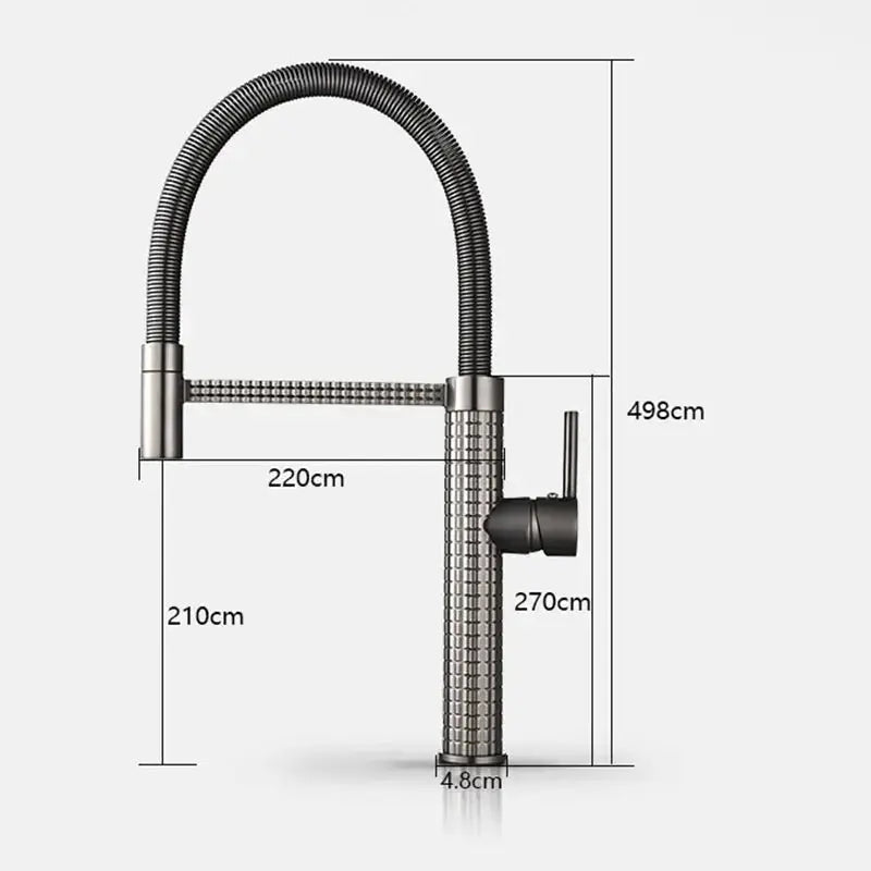 Contemporary Kitchen Faucet Single Hole Single Handle Drop Down - BathroomLux
