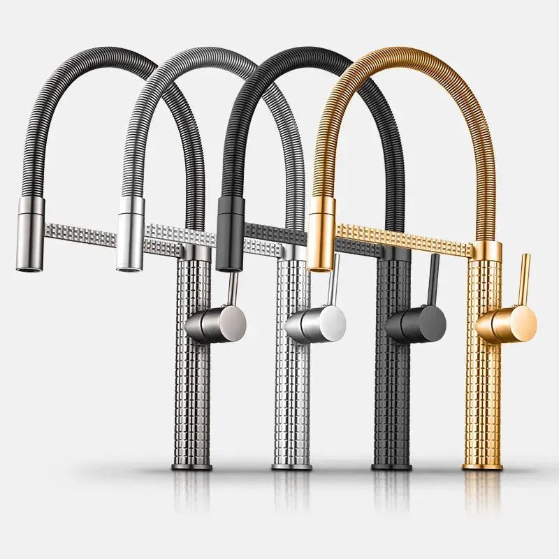 Contemporary Kitchen Faucet Single Hole Single Handle Drop Down - BathroomLux